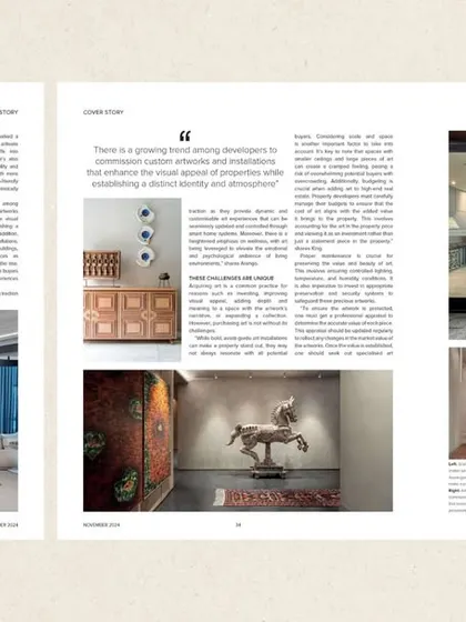 Our feature in CW Property highlights our philosophy that art is not just an accessory but a crucial element that enhances the soul of a home, creating a dialogue between the space and its inhabitants.