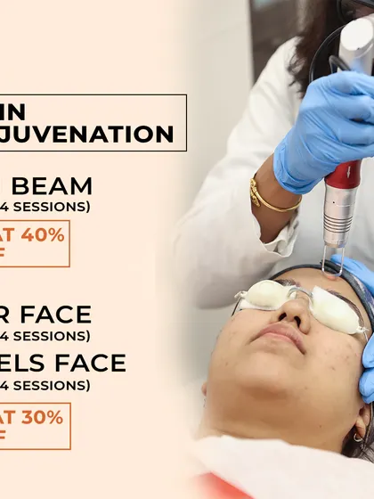 A client receiving a skin rejuvenation treatment with our advanced laser technology. We use treatments like Tri-Beam and SSR Face to target pigmentation and improve skin vitality.