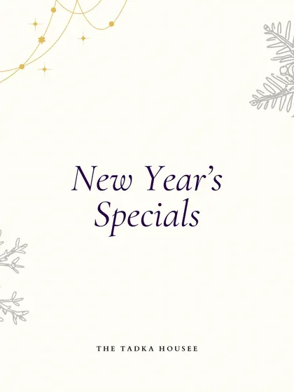 Ring in the new year with delicious food. This is the cover of my New Year's Specials menu, designed to handle all your party food needs so you can focus on celebrating.