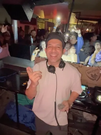 A quick photo from the DJ booth at Kitty Ko. It's always a great feeling to be in the center of a massive party.