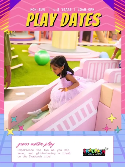 Experience the fun as you slip, zoom, and glide. Our slides are a blast for kids of all ages, providing a simple yet thrilling gross motor activity.