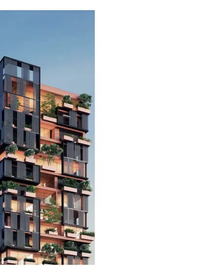 Another concept for a vertical home in Bombay. The design incorporates extensive planters and operable screens, creating a breathing facade that brings nature into the dense urban environment.