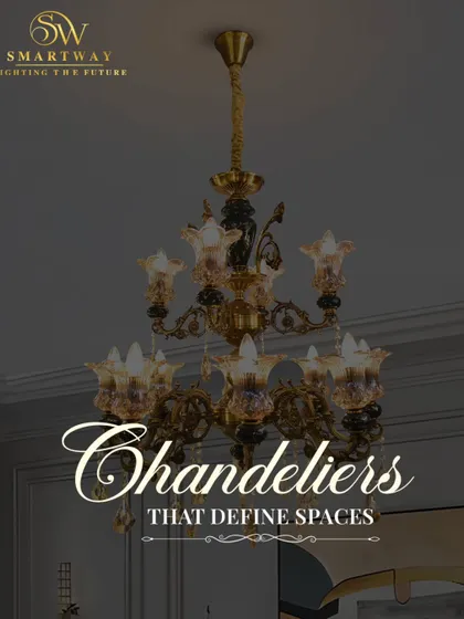 A traditional chandelier with ornate metalwork and glass shades. This piece is perfect for adding a touch of classic elegance to a formal dining room or living area.