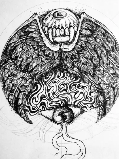 The nearly finished version of the winged eye creature.