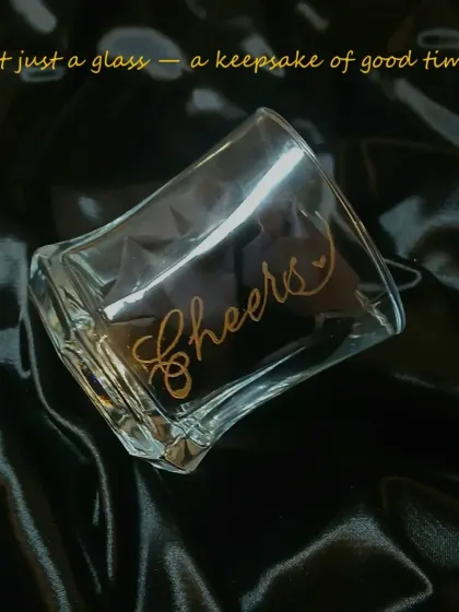 This isn't just a glass, it's a keepsake of happy memories. The custom 'Cheers' engraving makes it a permanent reminder of a celebration, perfect for an anniversary, promotion, or housewarming gift.