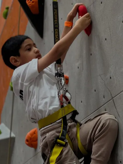 A young warrior in action during the competition. Every participant showed incredible courage and left it all on the wall.