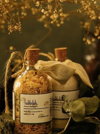 My bath salts captured in a beautiful, warm light. This product turns a simple bath into a therapeutic and soothing experience.