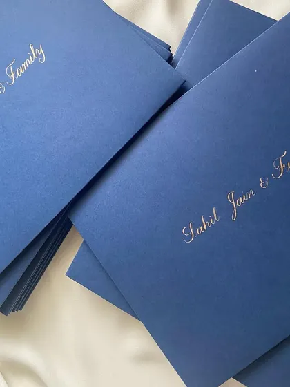 There's something so timeless about hand-addressed envelopes. I love working with different color palettes and textures, from classic gold on handmade white paper to crisp white on rich brown envelopes.