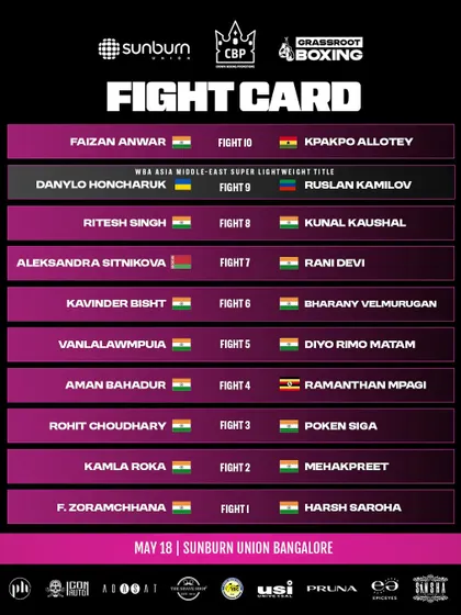 The official fight card for Super Fighter Series III, packed with 10 exciting bouts.