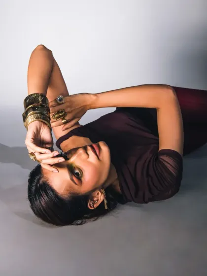 An unconventional pose that challenges the viewer's perspective. I direct models to explore interesting shapes and movements to create memorable images.