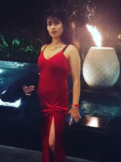 Dressed up and celebrating a client's success. Seeing my clients achieve their dreams, like winning a "Glory Beauty" subtitle, is the ultimate reward.