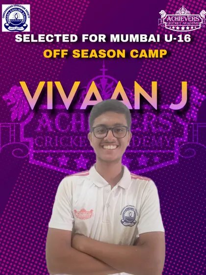 Vivaan J from our U-16 batch, selected for the Mumbai Off-Season Camp, a testament to his dedication.