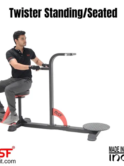 A front-angled view of the seated twister in action.