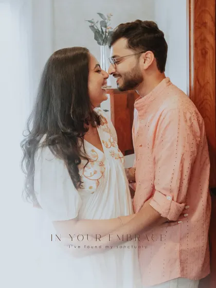 A duplicate of the beautiful close-up with the "In your embrace" caption, a powerful standalone image.