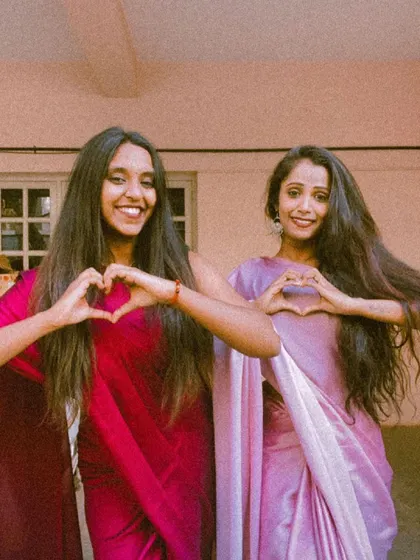Making a heart shape together. Spreading the love!
