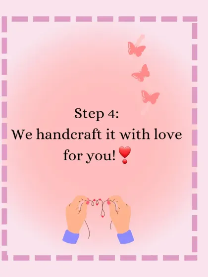This graphic explains my simple four-step process for creating your custom accessory. It all ends with me handcrafting your unique piece with a lot of love and care.