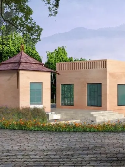 As part of our forest villa design, we created a separate, secluded mandir. Situated amidst the lush greenery and designed according to Vastu principles, it provides a tranquil space for peace and introspection.