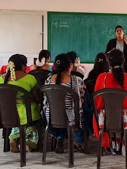 A view from the back of the classroom during a teacher training workshop. It's important to me that every participant feels seen and heard, creating a safe space for learning and growth.