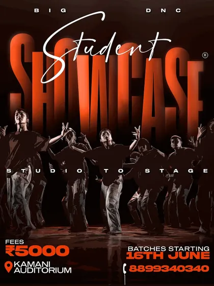 Dheeraj and Shaanu are looking for dancers for their next stage showcase. This poster has the schedule for their House and Hip Hop choreography batch.