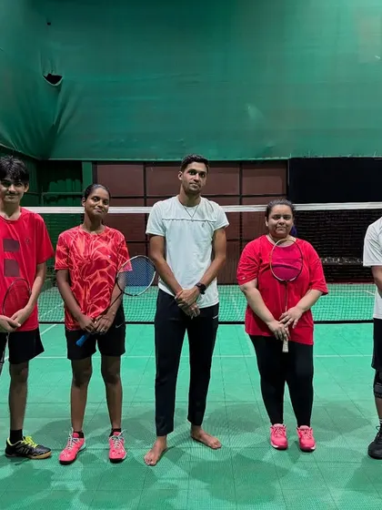 The calm before the storm. Players line up for a pre-match photo at the Independence Day tournament.