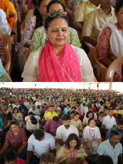 A collage showing the joy and gratitude during my birthday celebrations. The day is filled with meditation, service, and satsang, reflecting the core values of our path.
