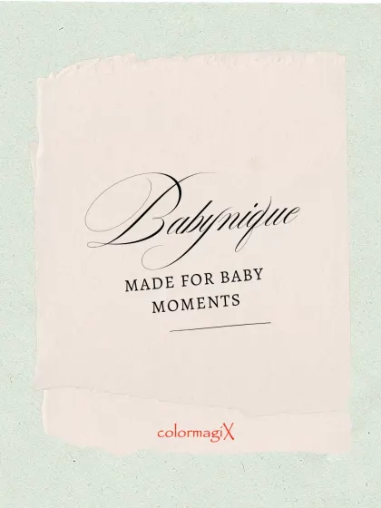 Our 'Babynique' brand tag, representing our philosophy of creating gifts 'Made for Baby Moments'. This is the mark of quality and thoughtfulness you will find in all our newborn and baby keepsakes.