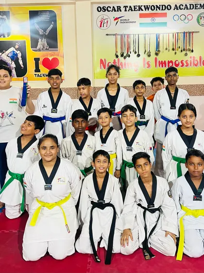 A group of my junior and senior students together. The older ones mentor the younger ones, creating a strong team culture.