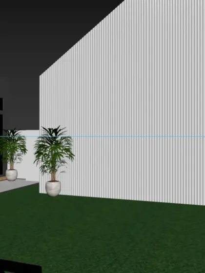 A view of the planned privacy wall for the Dwarka Mod project.