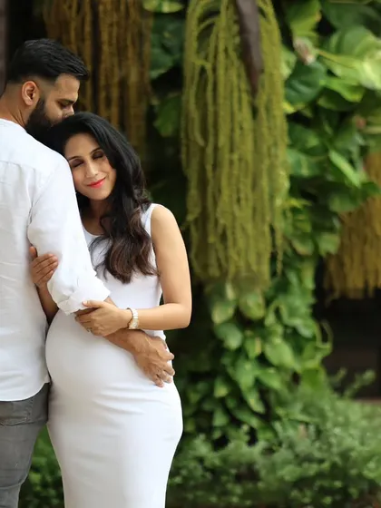 My partner and I during my pregnancy. His support and love were a constant source of strength for me.