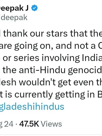 A critical observation on our national priorities. The fact that the genocide of Bangladeshi Hindus gets attention only because there is no cricket match on reveals a deep-seated problem within our society.