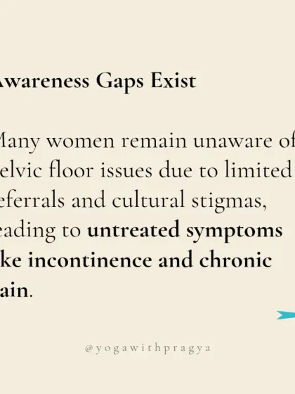 Awareness gaps exist around pelvic floor health due to a lack of referrals and cultural stigmas. Many women suffer from untreated symptoms like incontinence and chronic pain, which is why I advocate for open conversations and professional guidance.