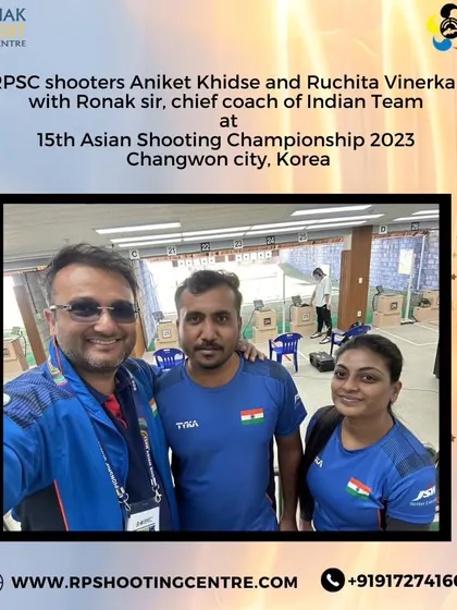 On the ground with our shooters Aniket Khidse and Ruchita Vinerkar at the 15th Asian Shooting Championship in Korea. As chief coach of the Indian Team, we ensure our athletes have the support they need to perform.