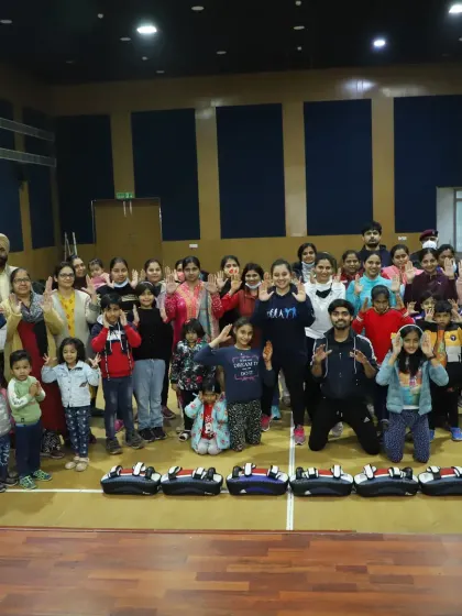 Empowering women and children with the skills to stay safe is a core part of my mission. This photo is from one of our specialized Women's Day self-defense workshops, building confidence in a supportive group setting.