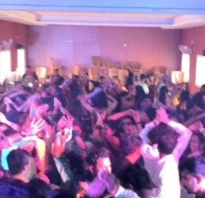 A packed hall at a college fest. The energy is electric as students dance to a mix of regional and Bollywood bangers.