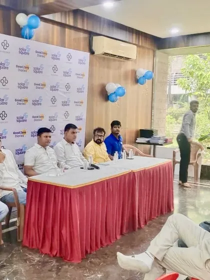 The committee members of Silver Crest Housing Society addressing the residents during the solar inauguration ceremony.