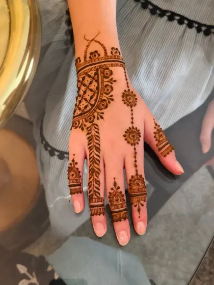 A beautiful back-hand design for one of my young clients from the UK.