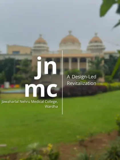 A design-led revitalization of JNMC in Wardha. This image captures the vision for the project, which aims to transform the existing campus into a state-of-the-art medical college that reflects its importance in the region.