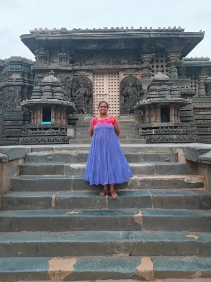 Standing on the steps of the magnificent Chennakeshava Temple in Belur, a place that is an ode to dance.