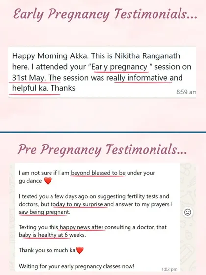 More happy messages from my students. Whether you are just starting to plan or are already pregnant, my sessions are designed to be informative and helpful.