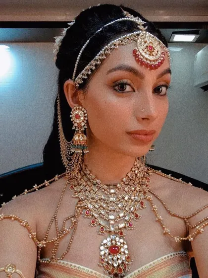 Another look at the stunning jewelry and makeup for my role in 'Ponniyin Selvan 2'. Getting ready felt like stepping back in time.