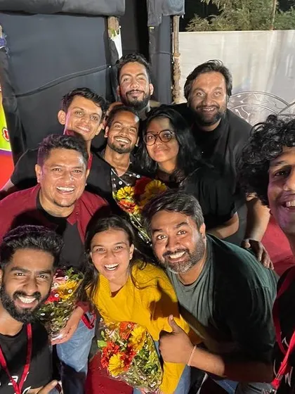 A happy, candid selfie of the backstage crew after a successful event. These are the moments that make all the hard work worth it.