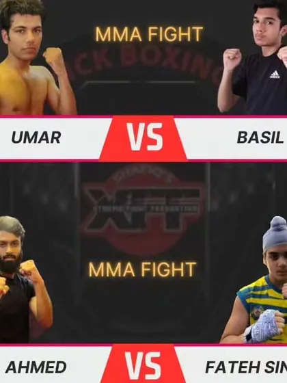 The MMA fight card for our inter-club event. These fighters have trained hard and are ready to showcase their mix of striking and grappling skills.