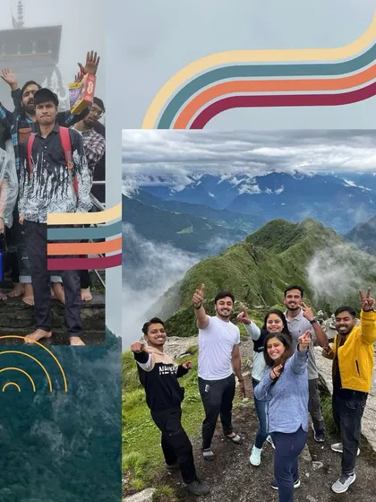 Thumbs-ups and victory signs from a mountain top. The shared sense of accomplishment after a trek is a powerful bonding experience we facilitate.