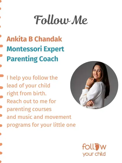 This is my professional card. As a Montessori Expert and Parenting Coach, I help you follow the lead of your child right from birth.