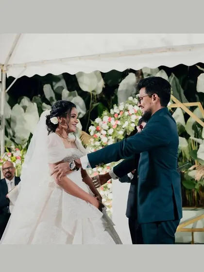 Images from beautiful Christian weddings at my venue. The stone aisle serves as a natural walkway, and the open lawn allows for classic seating arrangements, creating a picturesque chapel-in-nature feel.