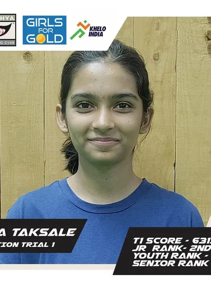 Isha Taksale after securing the second rank in all categories at Selection Trial 1.