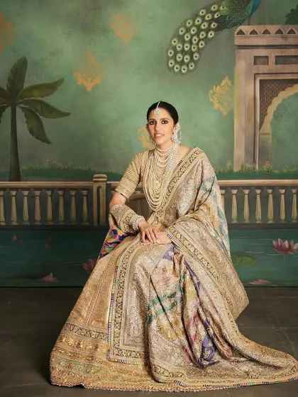 The full portrait of the 'Hastakshar' look by Abu Jani Sandeep Khosla. This image captures the grandeur and the story of heritage we wanted to tell.