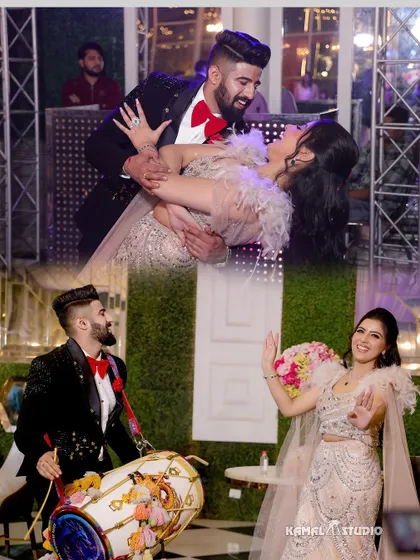 An extensive collection from an engagement, showing the couple's dance, portraits, cake cutting, and moments with family and friends.