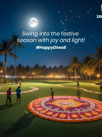 Swing into the festive season with joy and light. Wishing everyone a Happy Diwali from our beautifully decorated greens.