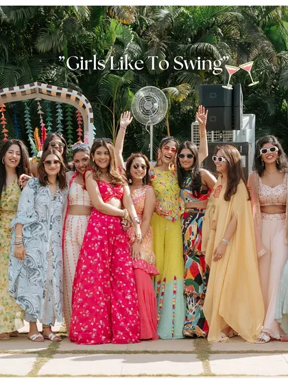 The bride and her squad ready to swing at a fun-filled pool party. We make sure there are plenty of great photo opportunities for the bride and her best friends.